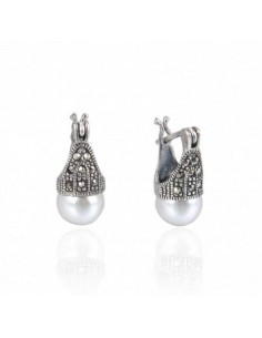 Pendientes de plata con perla